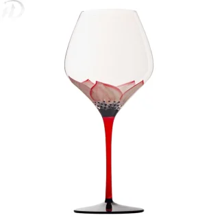 Hand-painted Flower Wine Glass