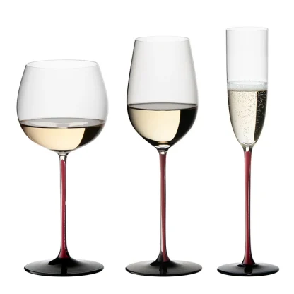 Red Stem Wine Glasses