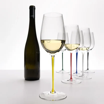 Colored Stem Champagne Wine Glasses - Image 2