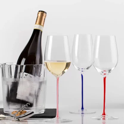 Colored Stem Champagne Wine Glasses - Image 3