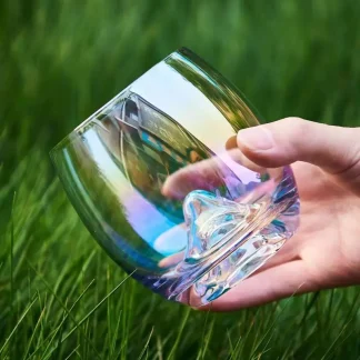 Iridescent Mountain Wine Glass