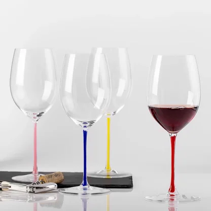 Colored Stem Champagne Wine Glasses - Image 7